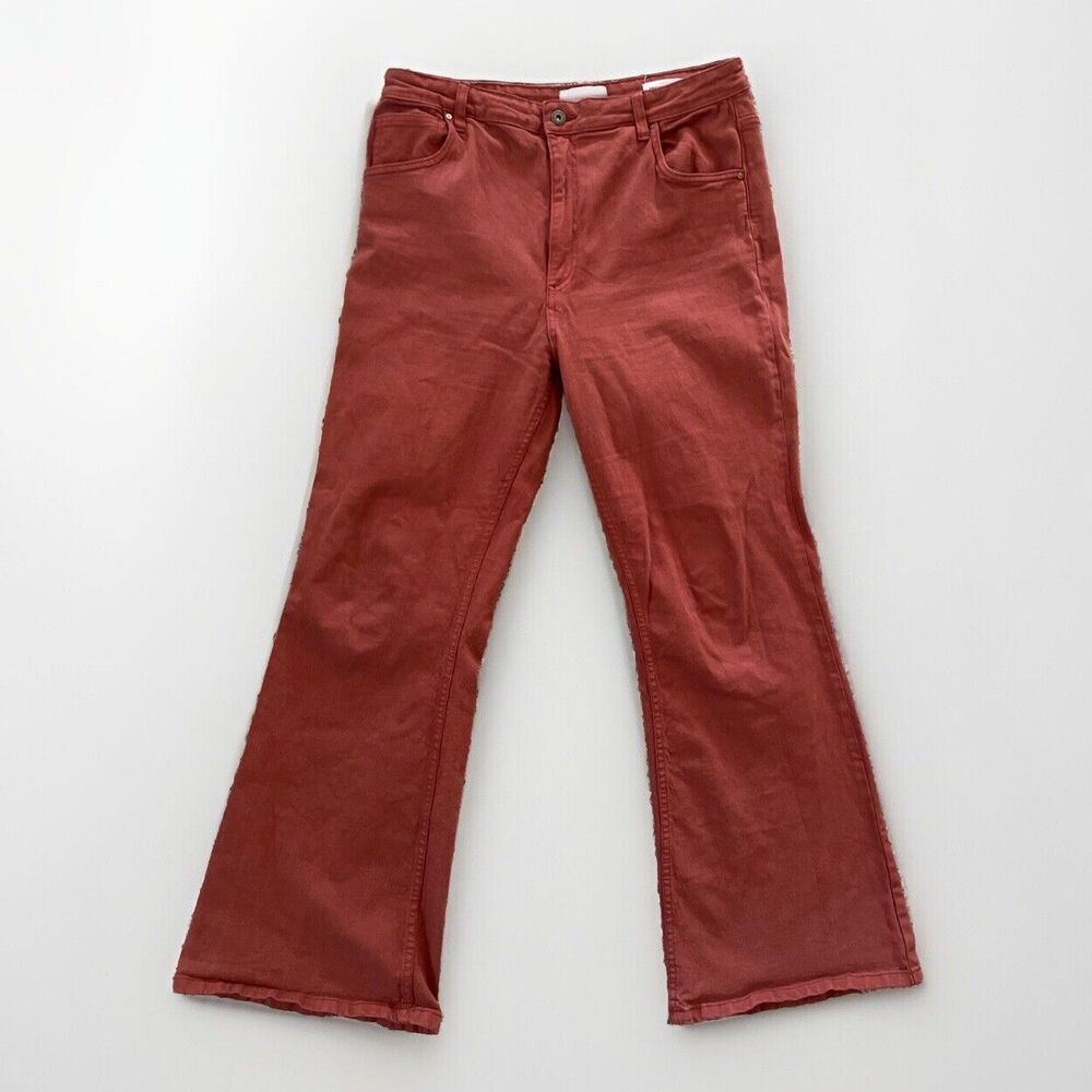 Cotton On Fall Brown Jeans Womens 12‎ Original Flare High Rise Casual Boho Style - Picture 2 of 8